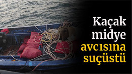 Kaçak midye avcısına suçüstü baskın